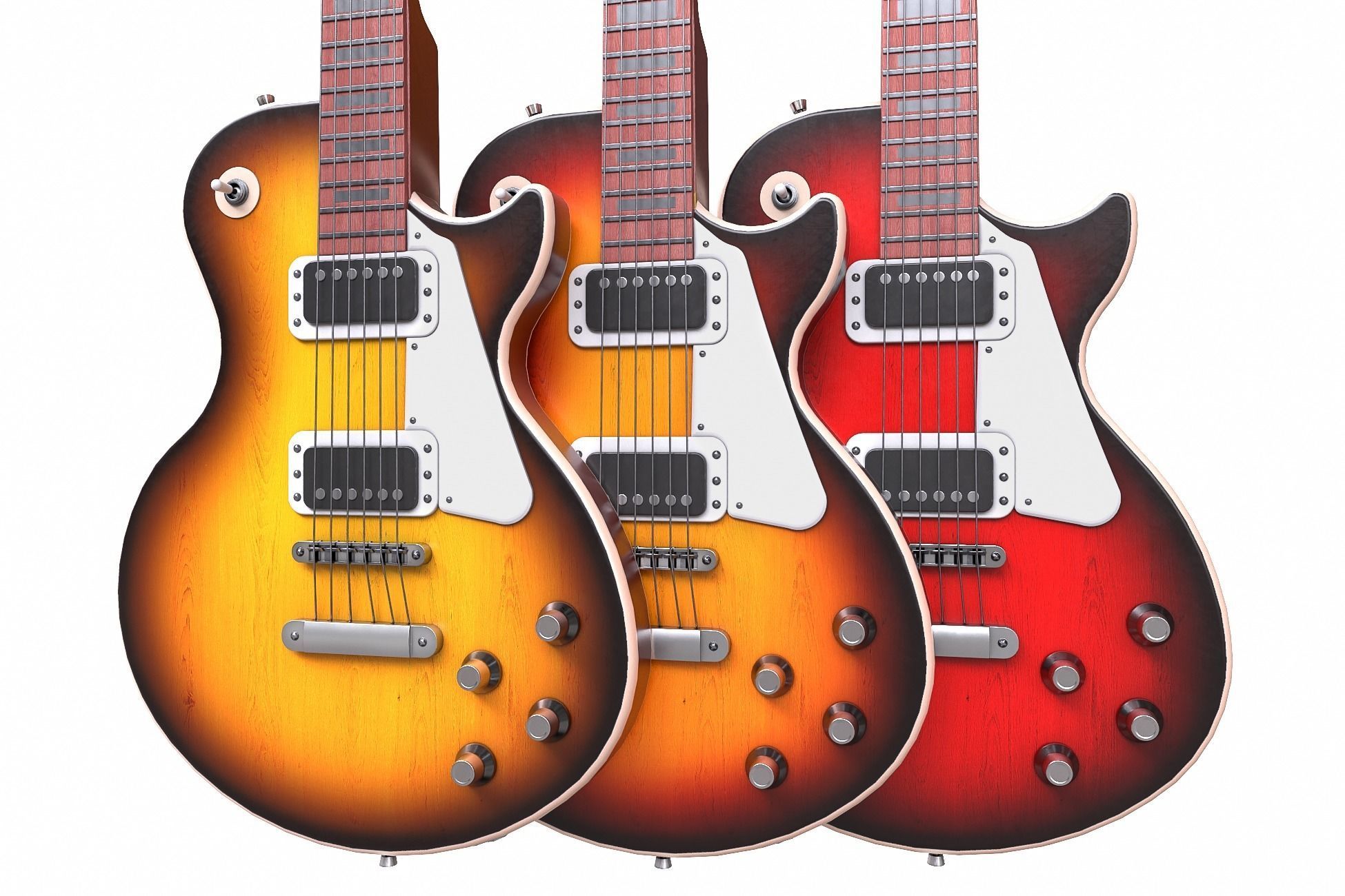 Electric Guitar Part 2 Low-poly 3D model_7