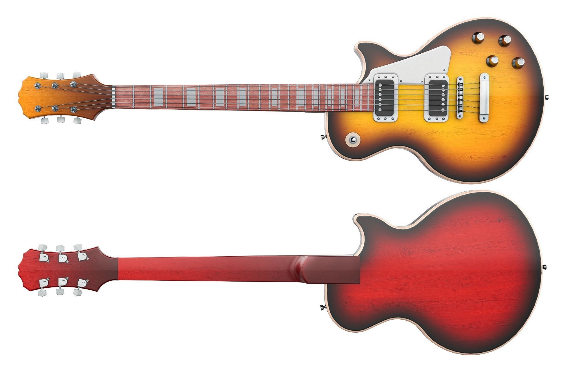 Electric Guitar Part 2 Low-poly 3D model_5