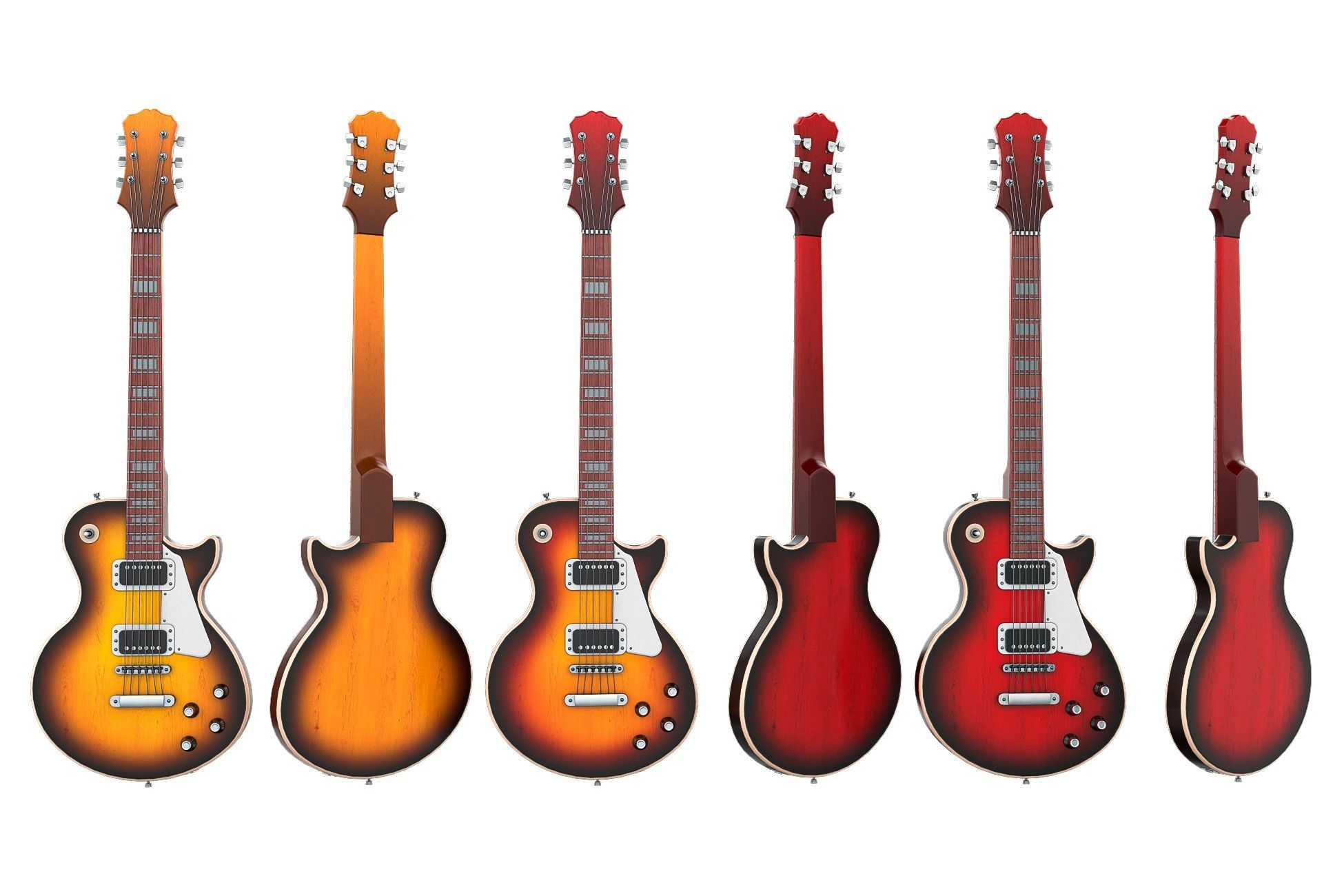 Electric Guitar Part 2 Low-poly 3D model_2