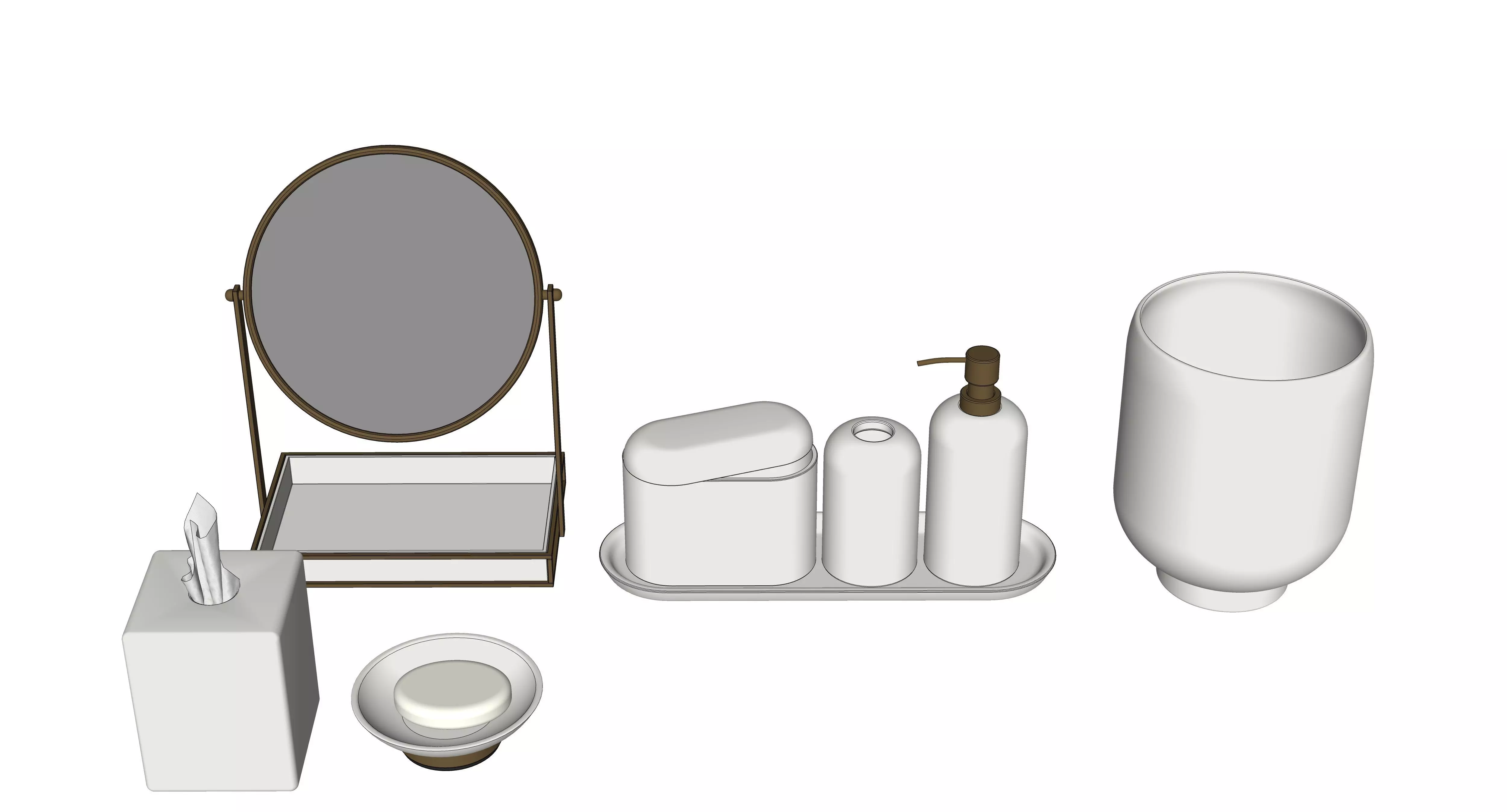 batroom accesories Low-poly 3D model