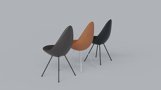 The Drop Chair by Fritz Hansen 3D model 7