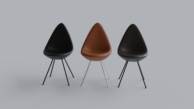 The Drop Chair by Fritz Hansen 3D model 4
