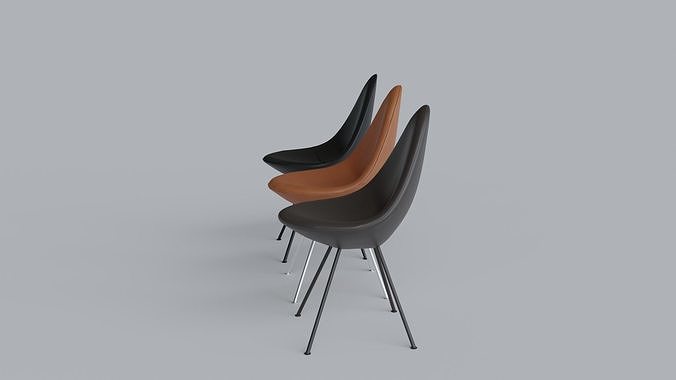 The Drop Chair by Fritz Hansen 3D model 6