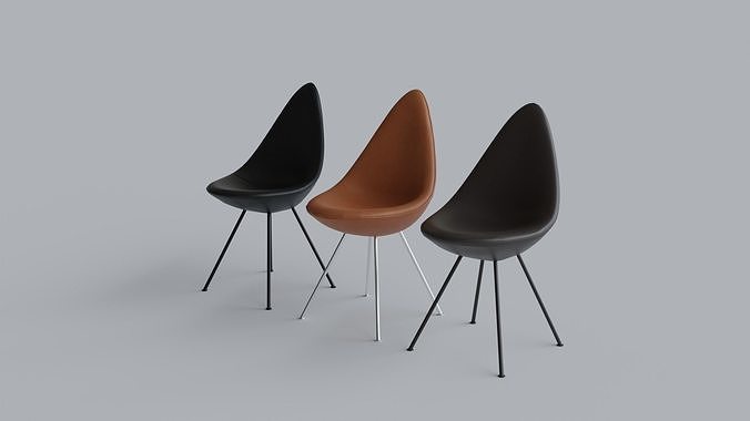 The Drop Chair by Fritz Hansen 3D model 5