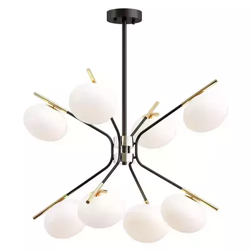 levity modern chandelier with balls and metal