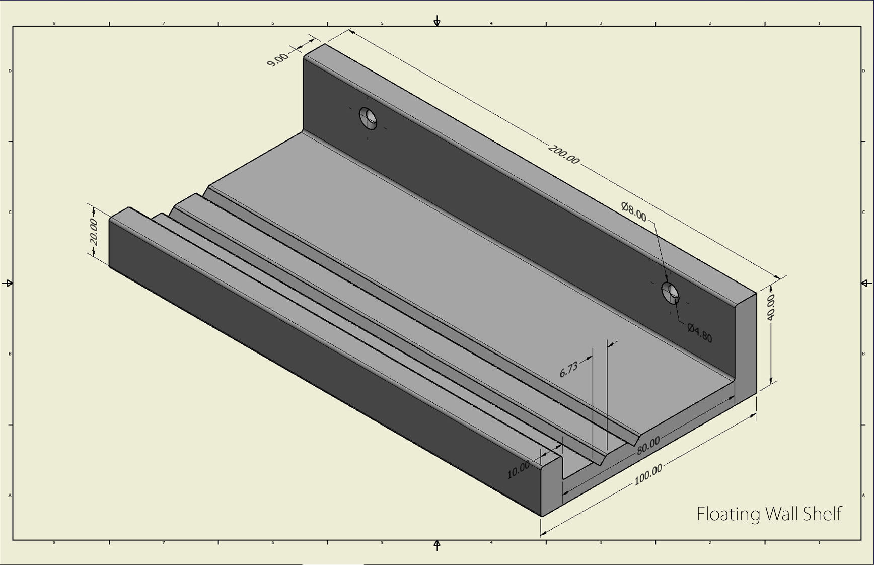 Floating Wall Shelf 3D print model_2