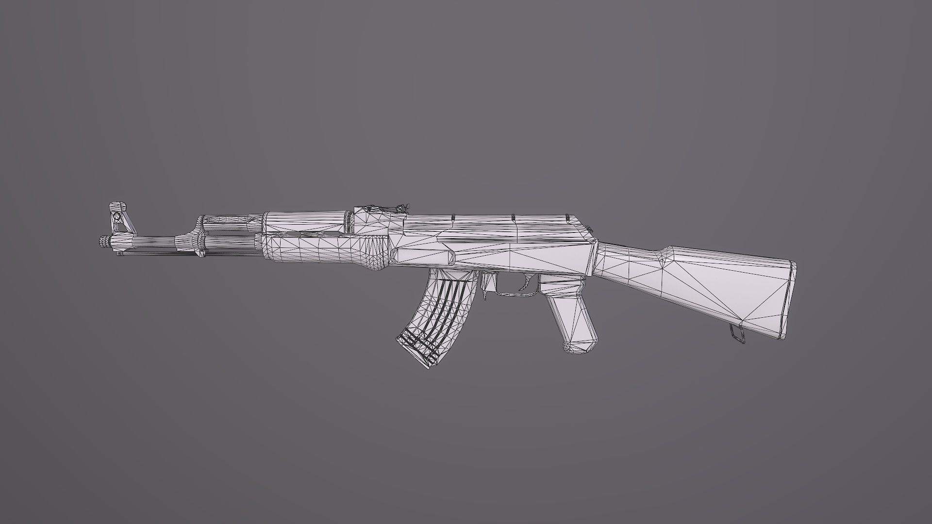 AK-47 old version Low-poly 3D model_4