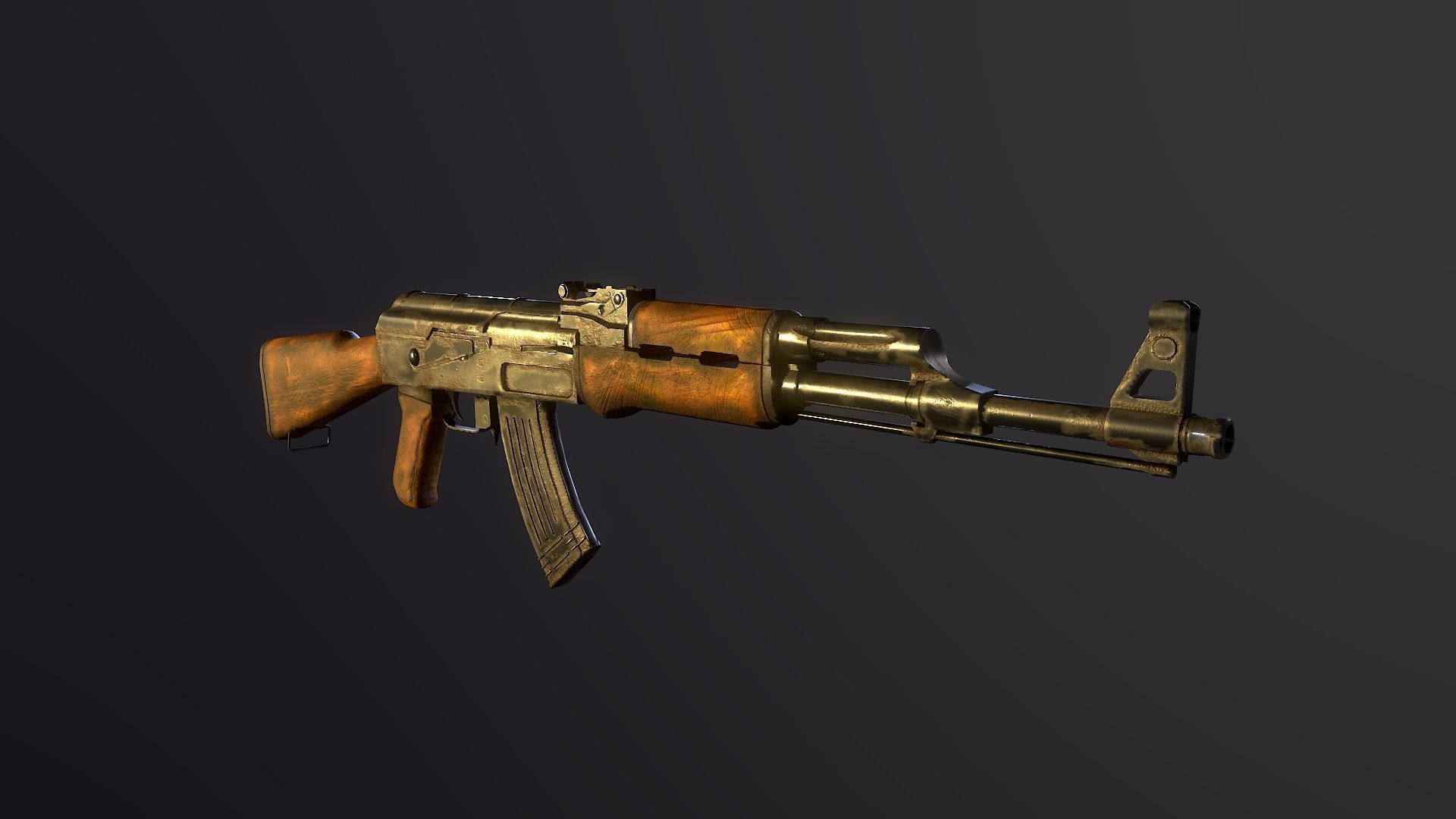 AK-47 old version Low-poly 3D model_2