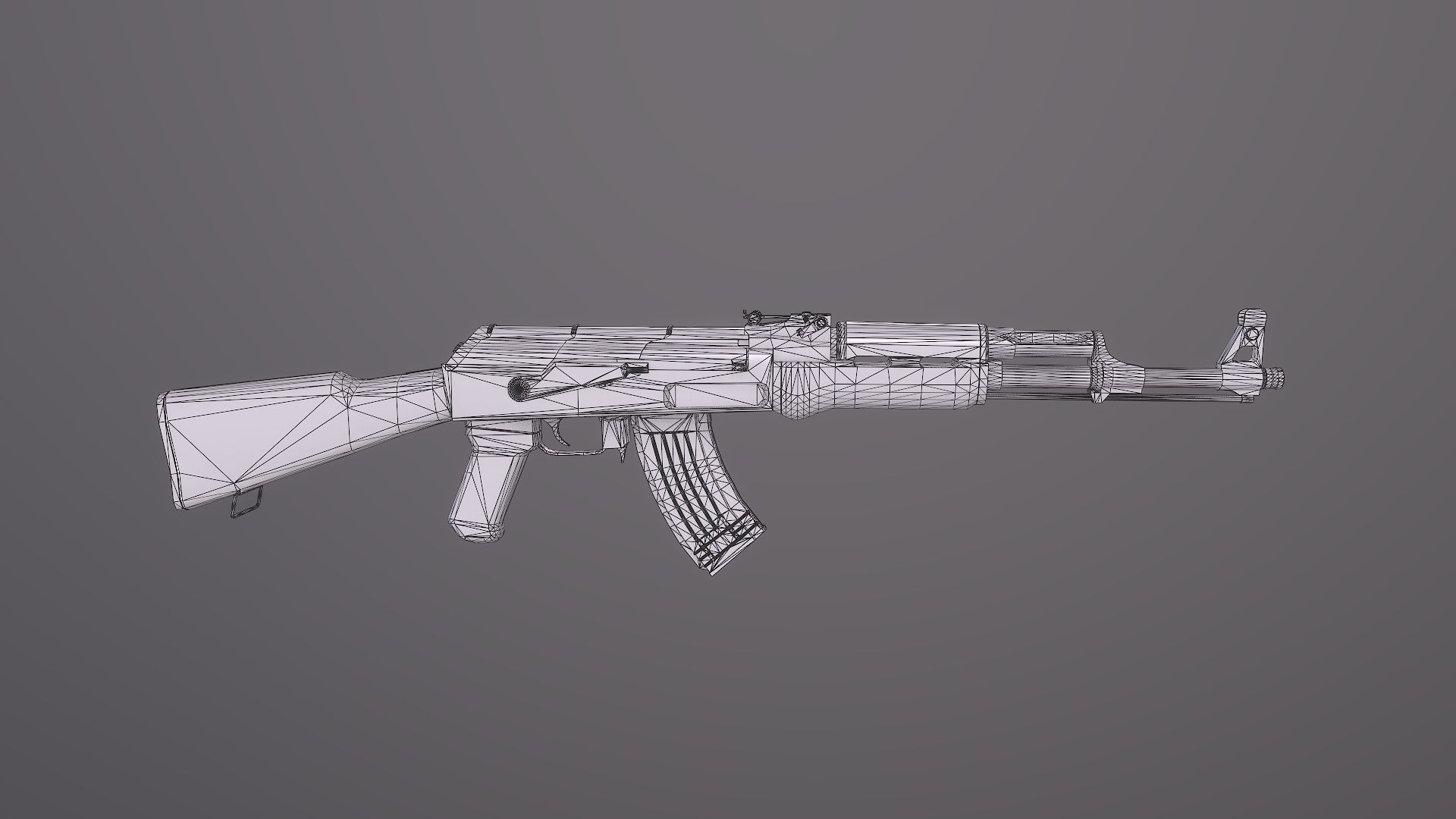 AK-47 old version Low-poly 3D model_3