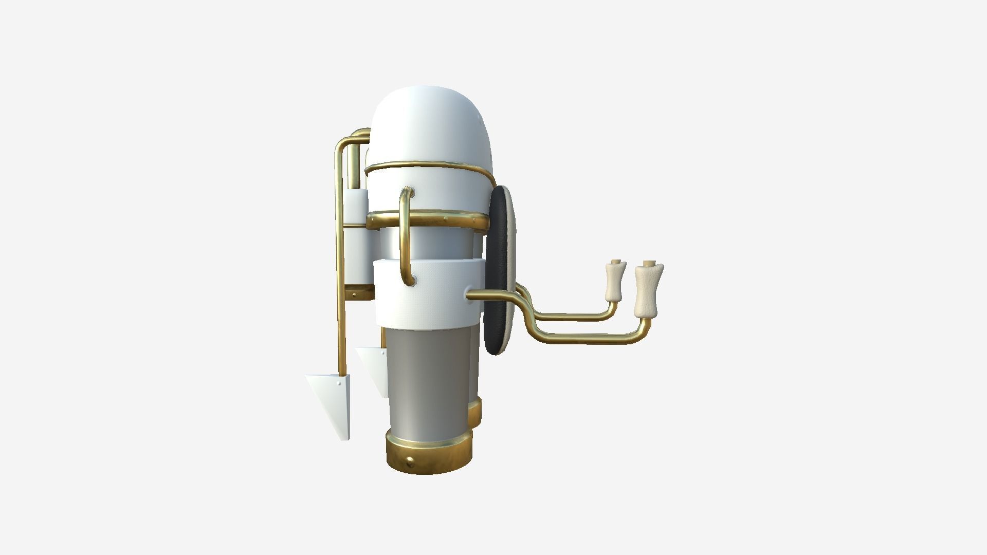 Jetpack C05 White Gold - SciFi Character Design Low-poly 3D model_2