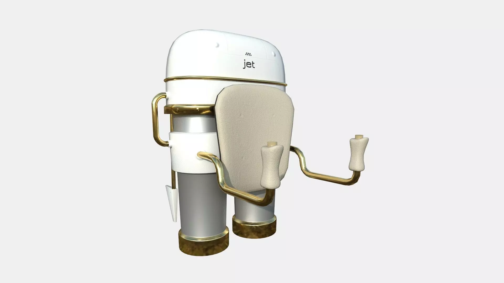 Jetpack C05 White Gold - SciFi Character Design Low-poly 3D model_0
