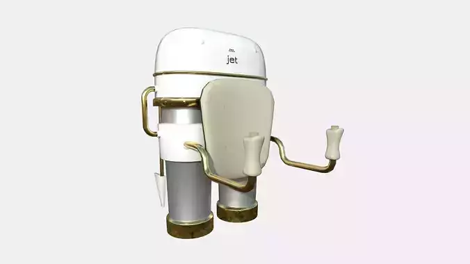Jetpack C05 White Gold - SciFi Character Design Low-poly 3D model