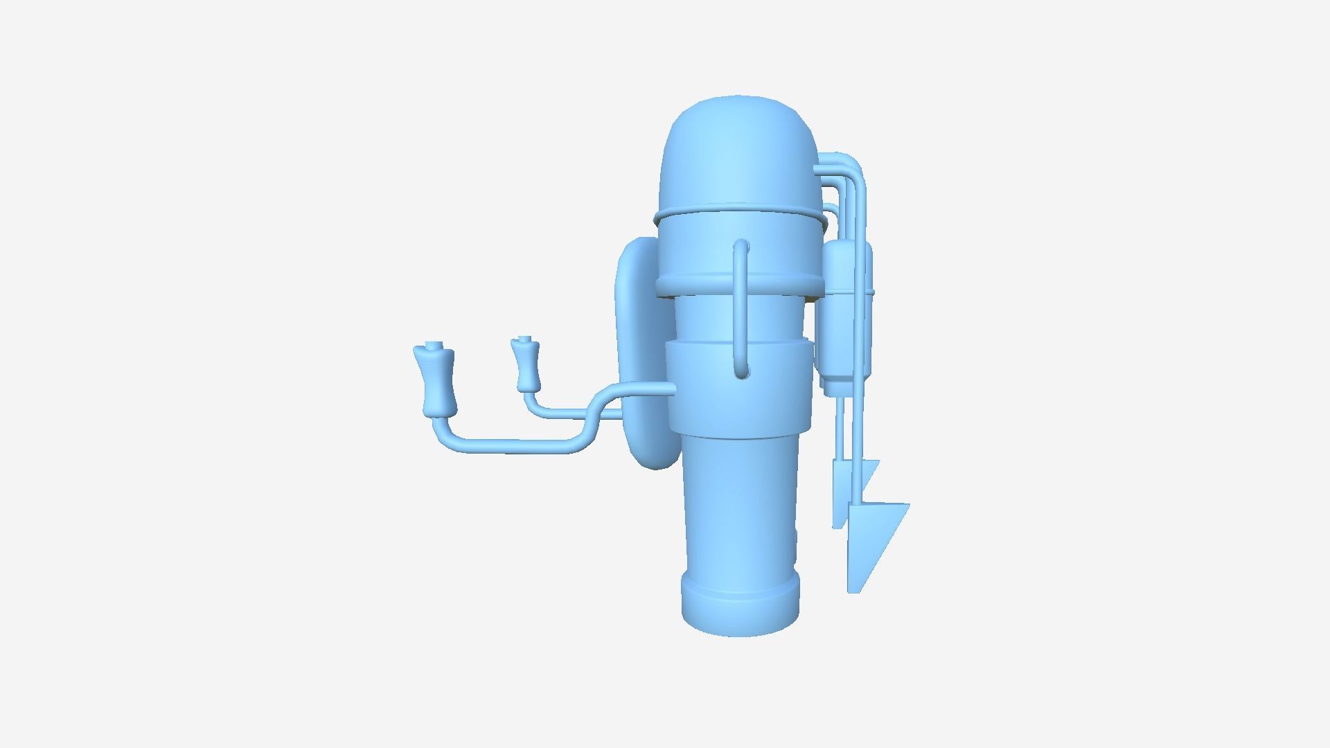 Jetpack C05 White Gold - SciFi Character Design Low-poly 3D model_9