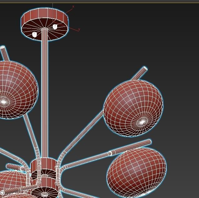 levity modern chandelier with balls hanging from ceiling 3D model_6