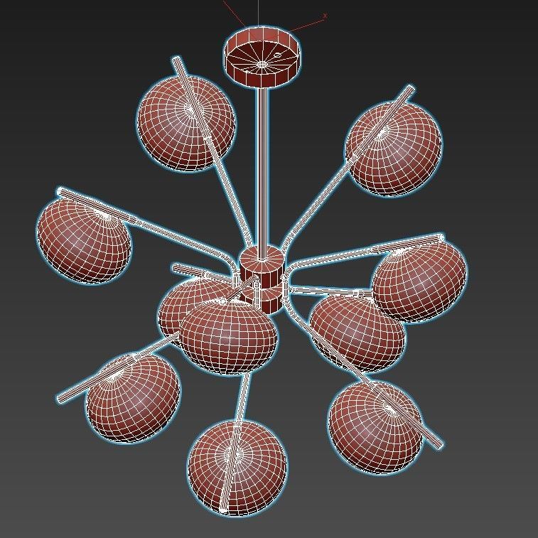 levity modern chandelier with balls hanging from ceiling 3D model_4