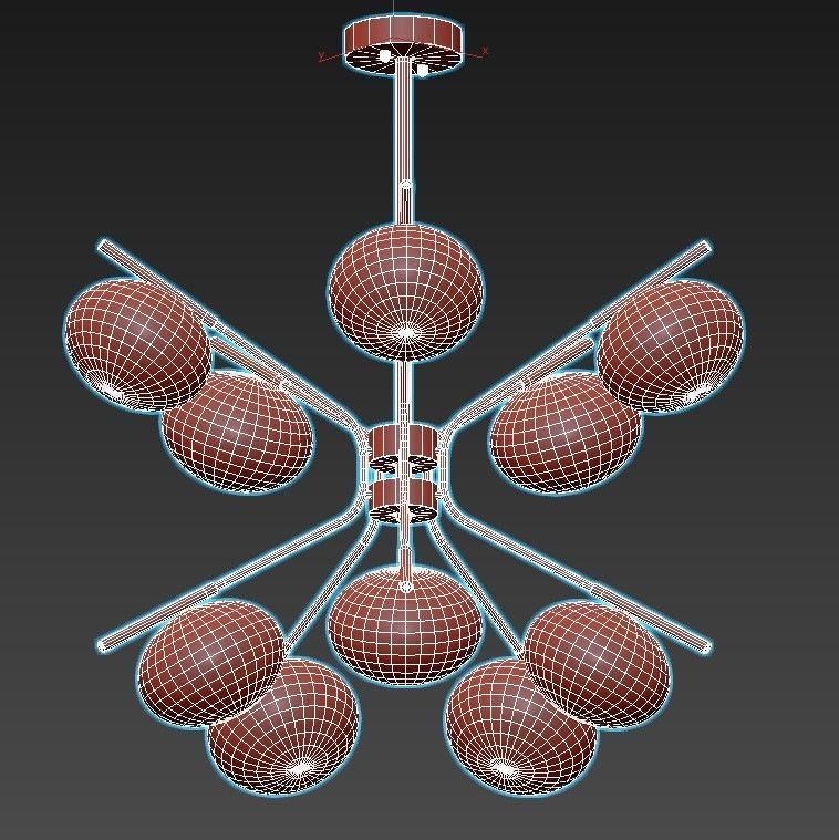 levity modern chandelier with balls hanging from ceiling 3D model_5