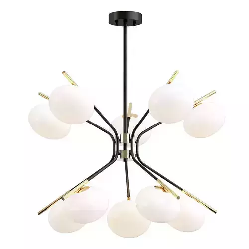 levity modern chandelier with balls hanging from ceiling
