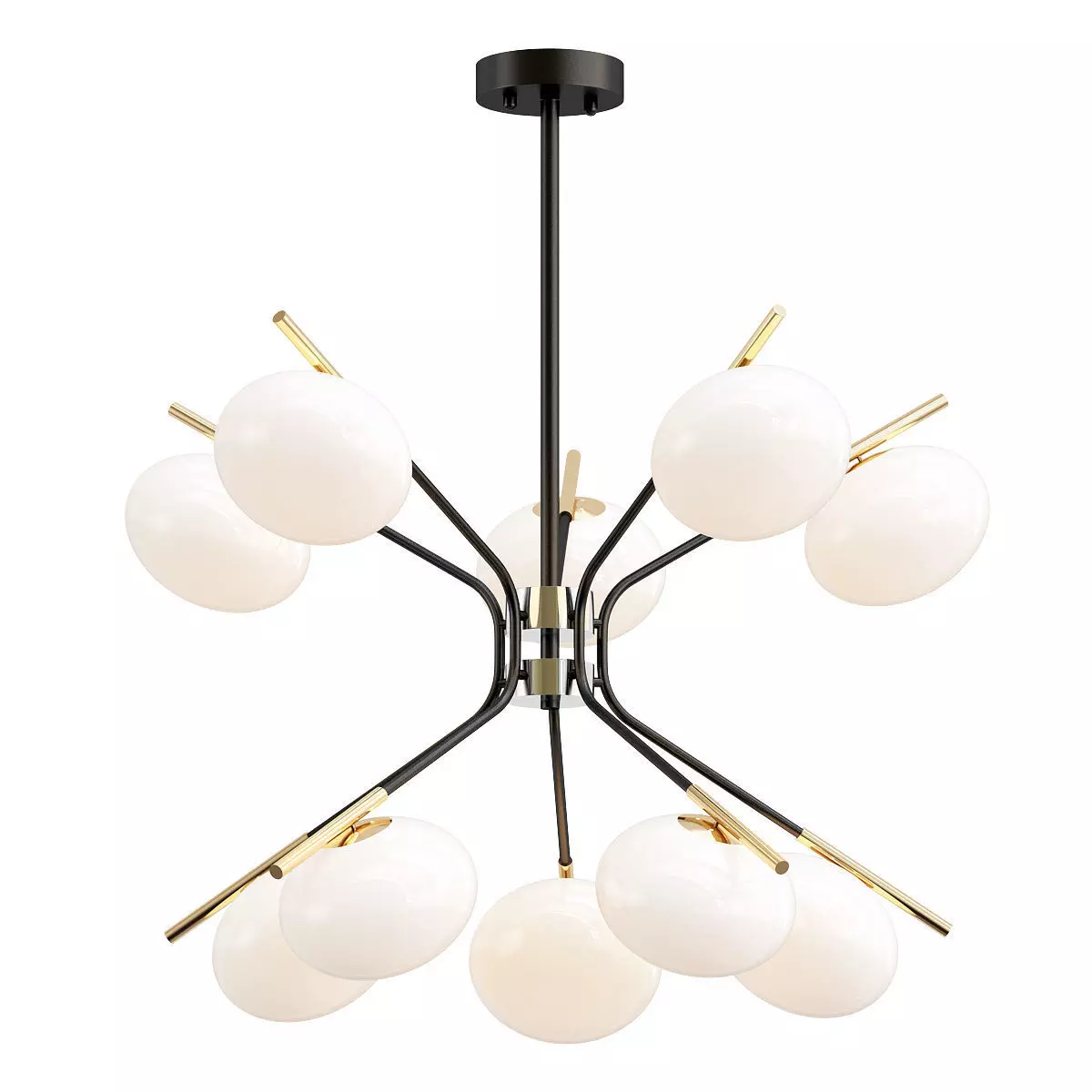 levity modern chandelier with balls hanging from ceiling 3D model_0