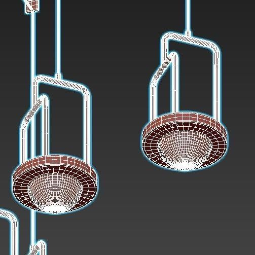 dighton-ch gold pendant light with glass shades 3D model_5