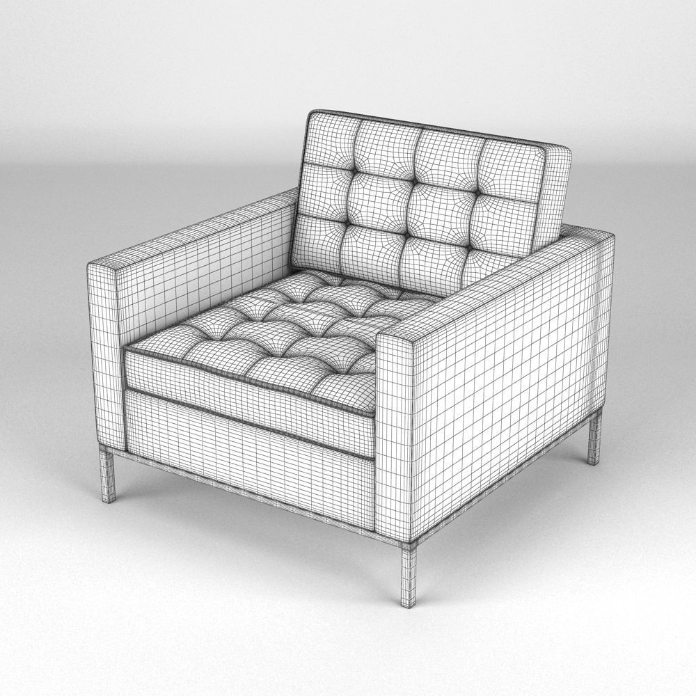 Florence Knoll Armchair 3D model_5