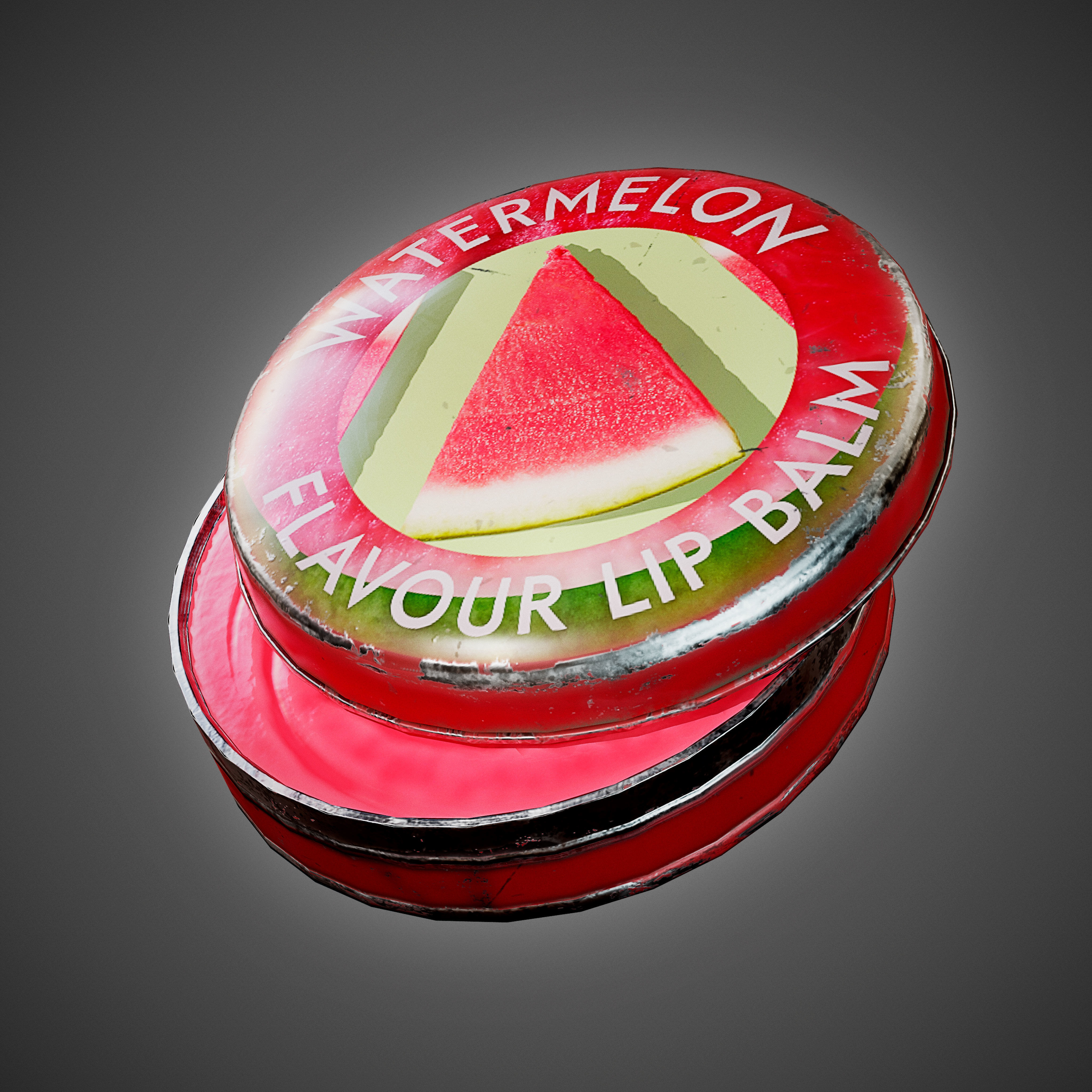 LipBalm watermelon flavour lip balm Low-poly 3D model_3