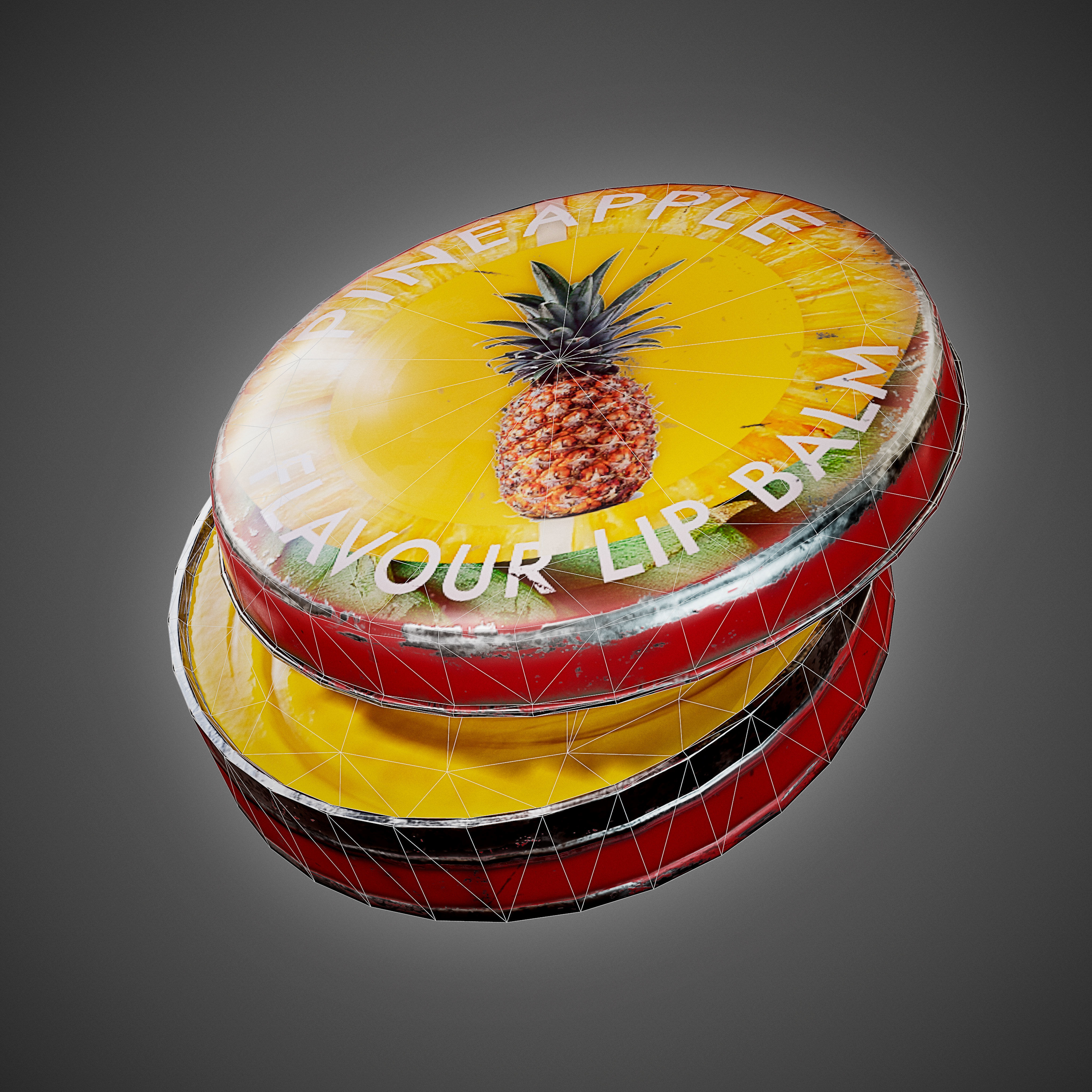 LipBalm watermelon flavour lip balm Low-poly 3D model_4