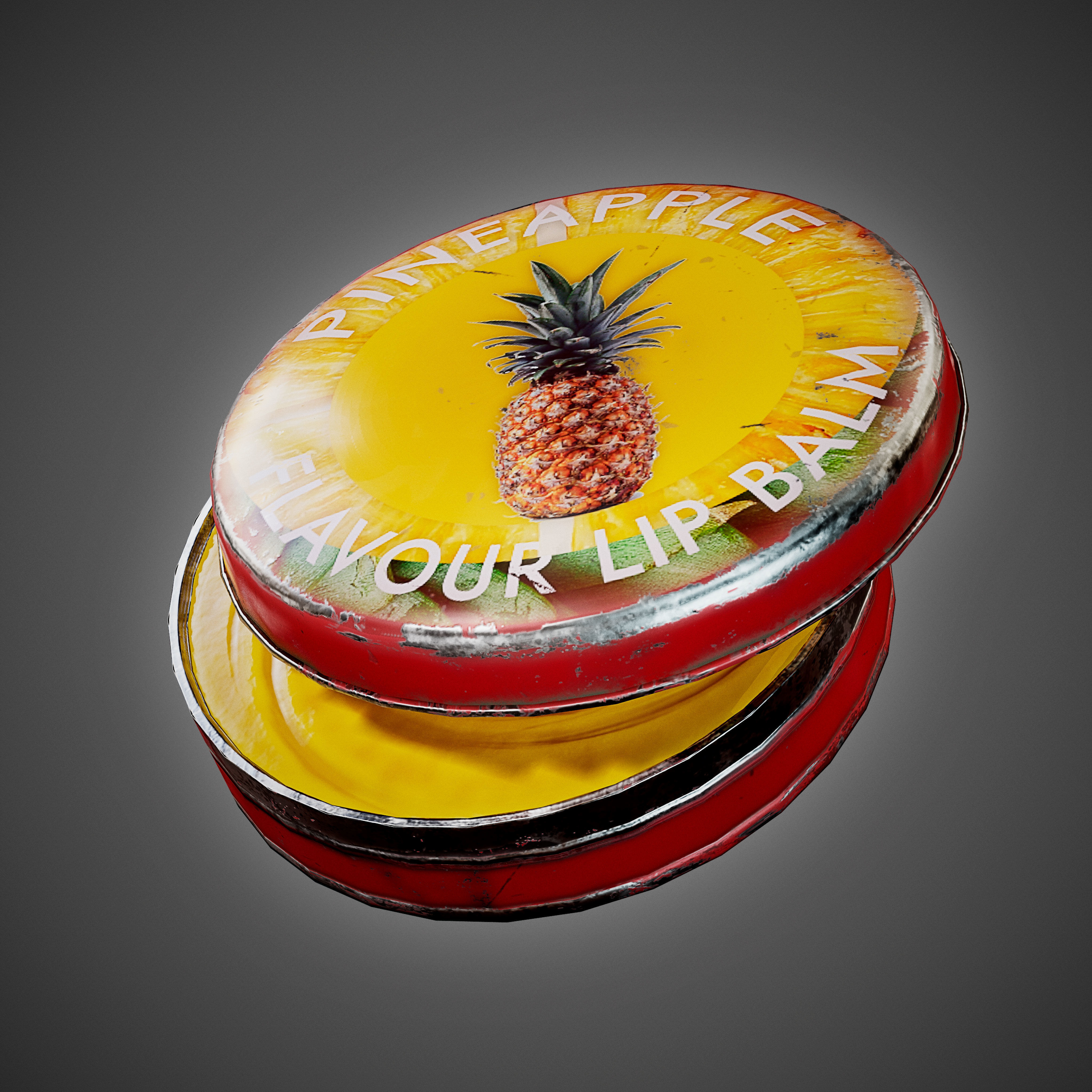 LipBalm watermelon flavour lip balm Low-poly 3D model_2