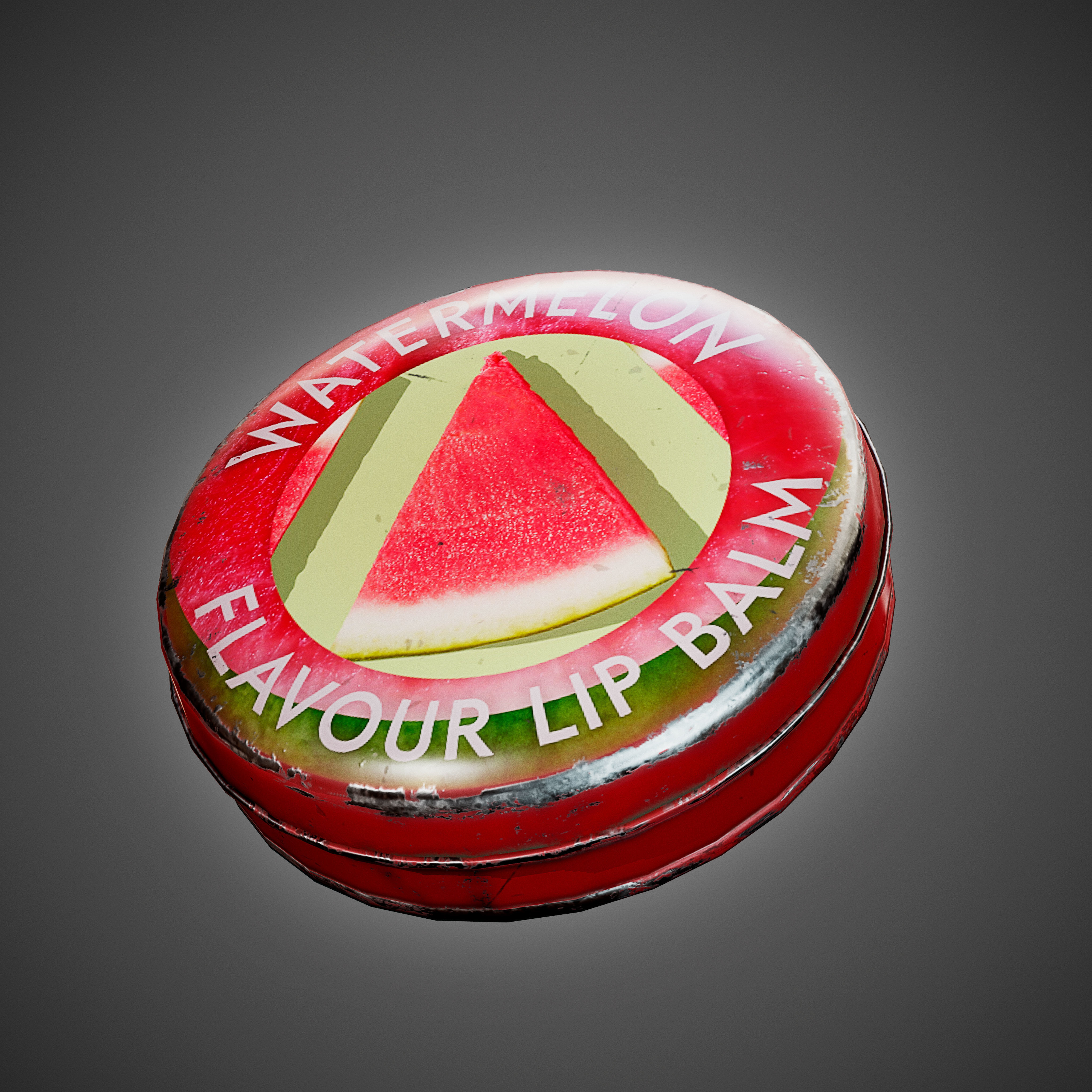 LipBalm watermelon flavour lip balm Low-poly 3D model_1