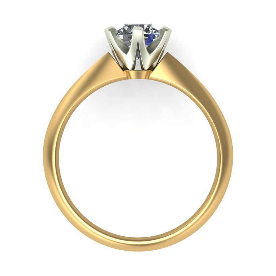 Solitaire diamond ring style II 3D print model_6