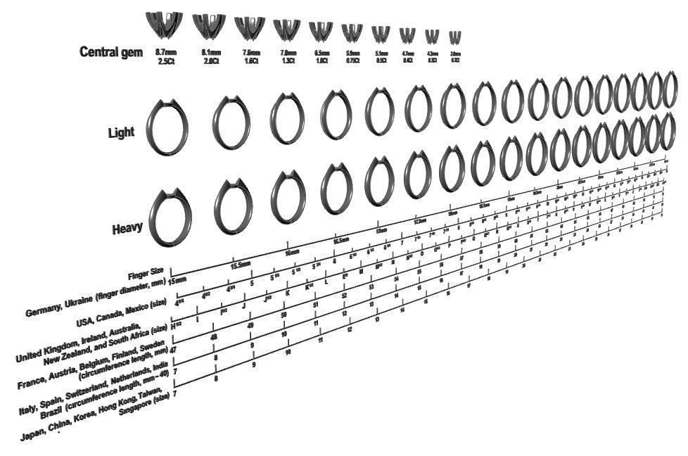 Solitaire diamond ring style II 3D print model_2
