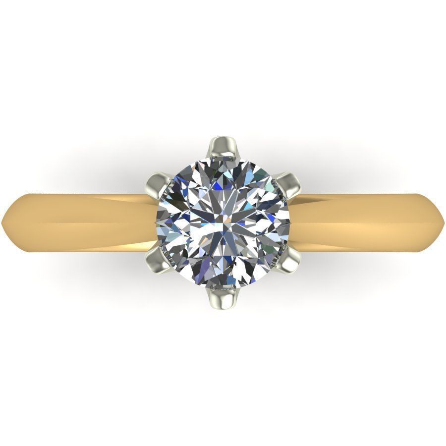 Solitaire diamond ring style II 3D print model_5