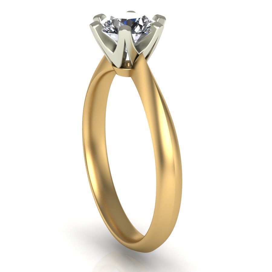 Solitaire diamond ring style II 3D print model_4