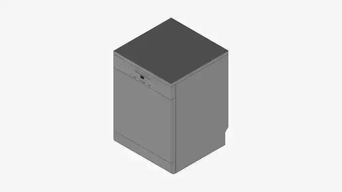 Dishwasher - Modern - Free Standing - Appliance 007 Low-poly 3D model