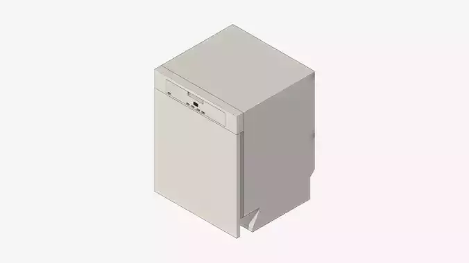 Dishwasher - Modern - Semi Integrated - Appliance 014 Low-poly 3D model