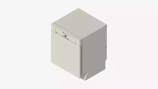 Dishwasher - Modern - Semi Integrated - Appliance 016 Low-poly 3D model