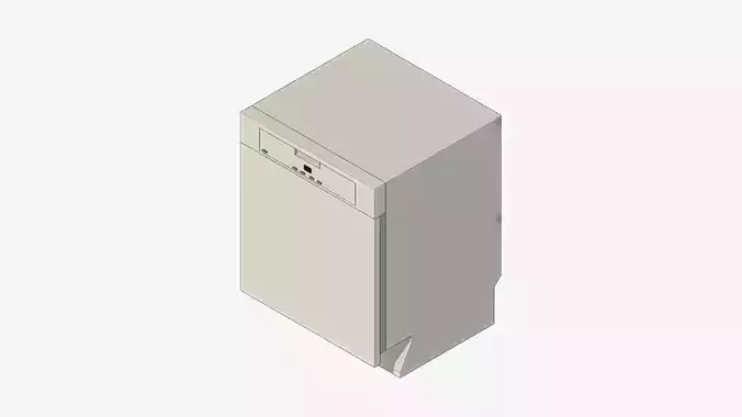 Dishwasher - Modern - Semi Integrated - Appliance 017 Low-poly 3D model