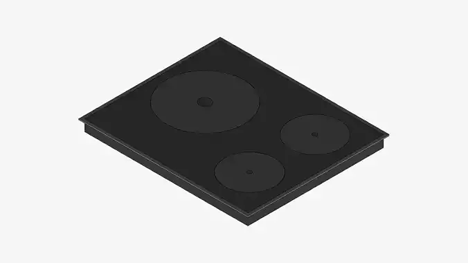 Electric Cooktop - Modern - 3 Zones - Appliance 034