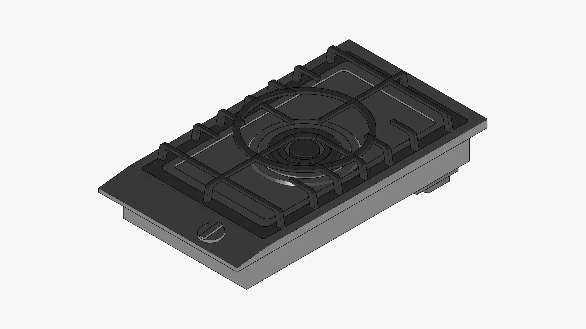 Gas Cooktop - Modern - 1 Burner - Appliance 036 Free low-poly 3D model
