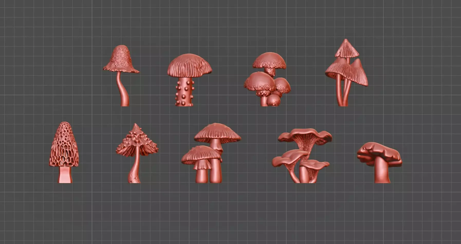 Basing Details Pack 2 - Mushrooms 3D print model_2