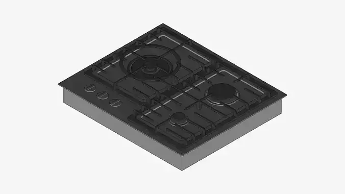 Gas Cooktop - Modern - 2 Heat Areas - Appliance 040