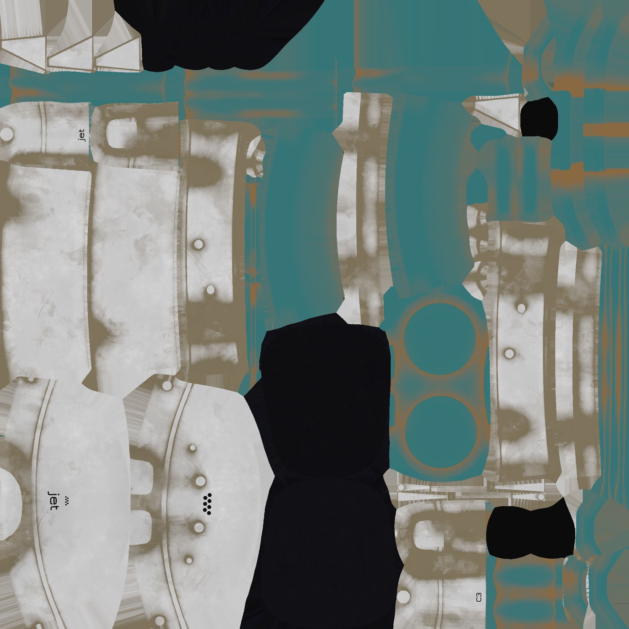 Jetpack C06 White Dirt - SciFi Character Design Low-poly 3D model_21