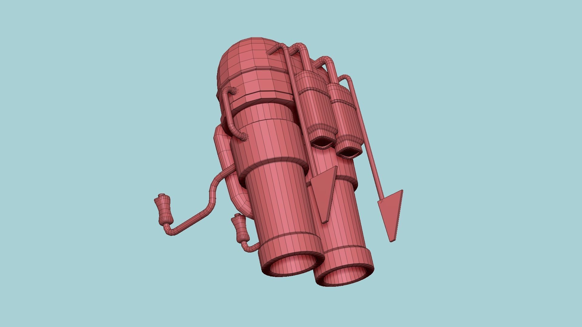 Jetpack C06 White Dirt - SciFi Character Design Low-poly 3D model_19