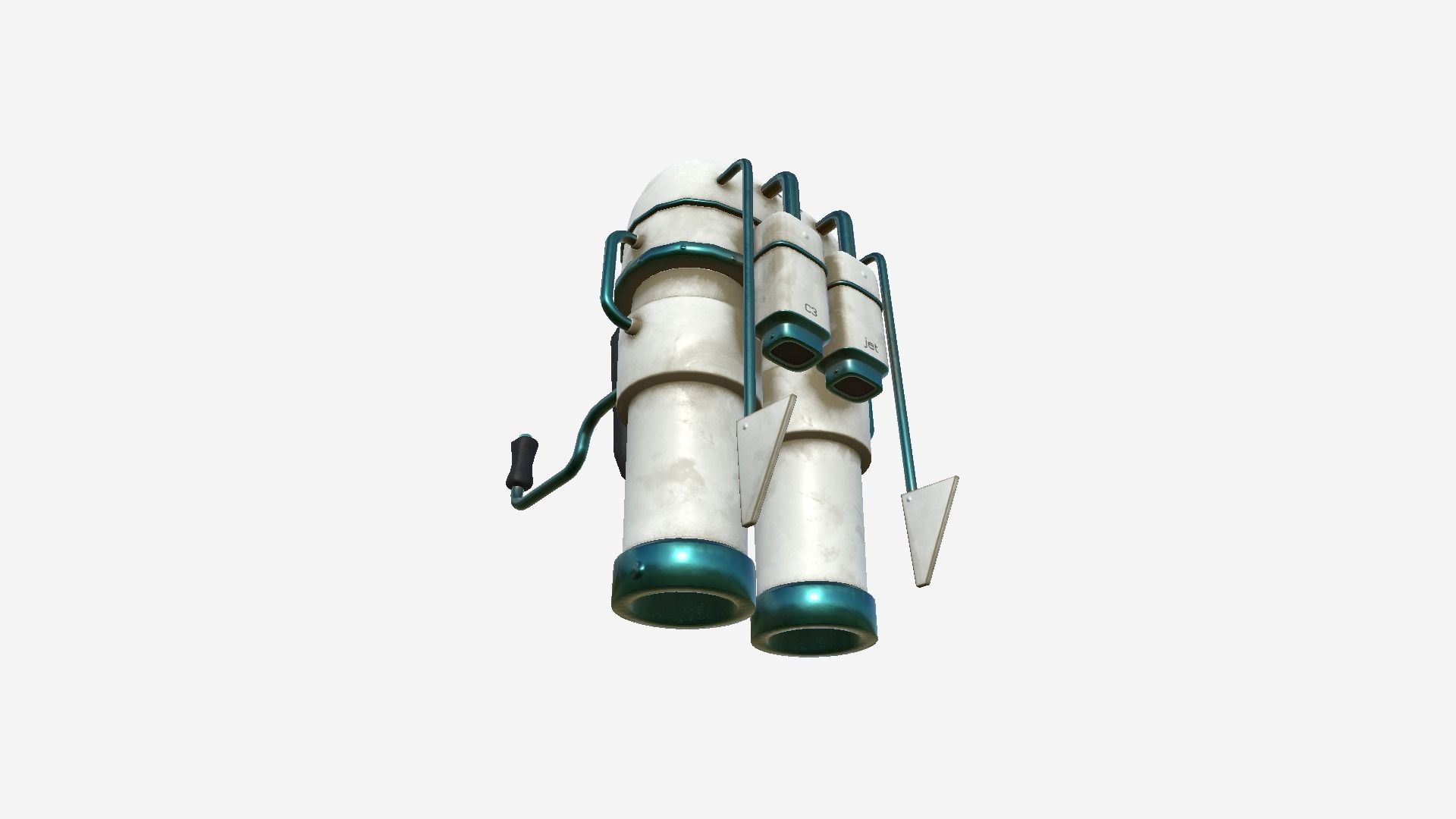 Jetpack C06 White Dirt - SciFi Character Design Low-poly 3D model_4