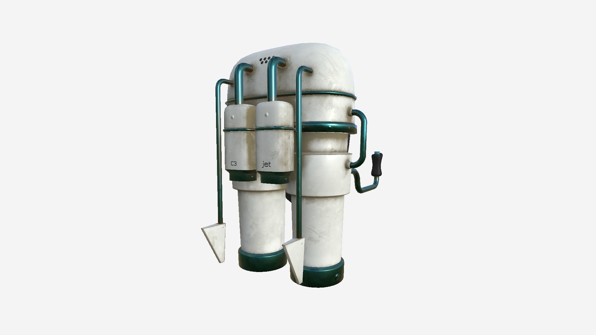 Jetpack C06 White Dirt - SciFi Character Design Low-poly 3D model_1