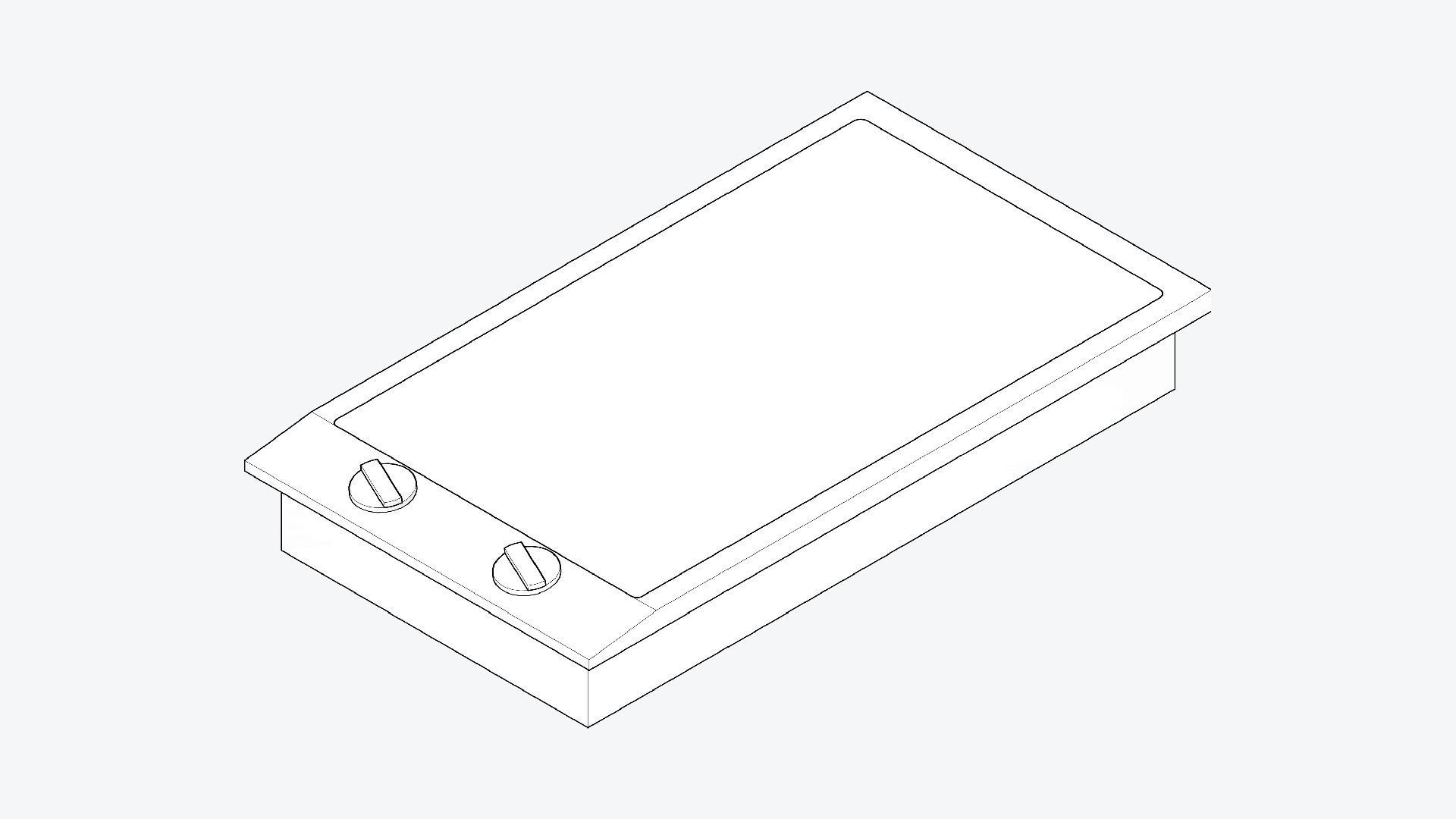 Induction Cooktop - Modern - 2 Zones - Appliance 049 Low-poly 3D model_1