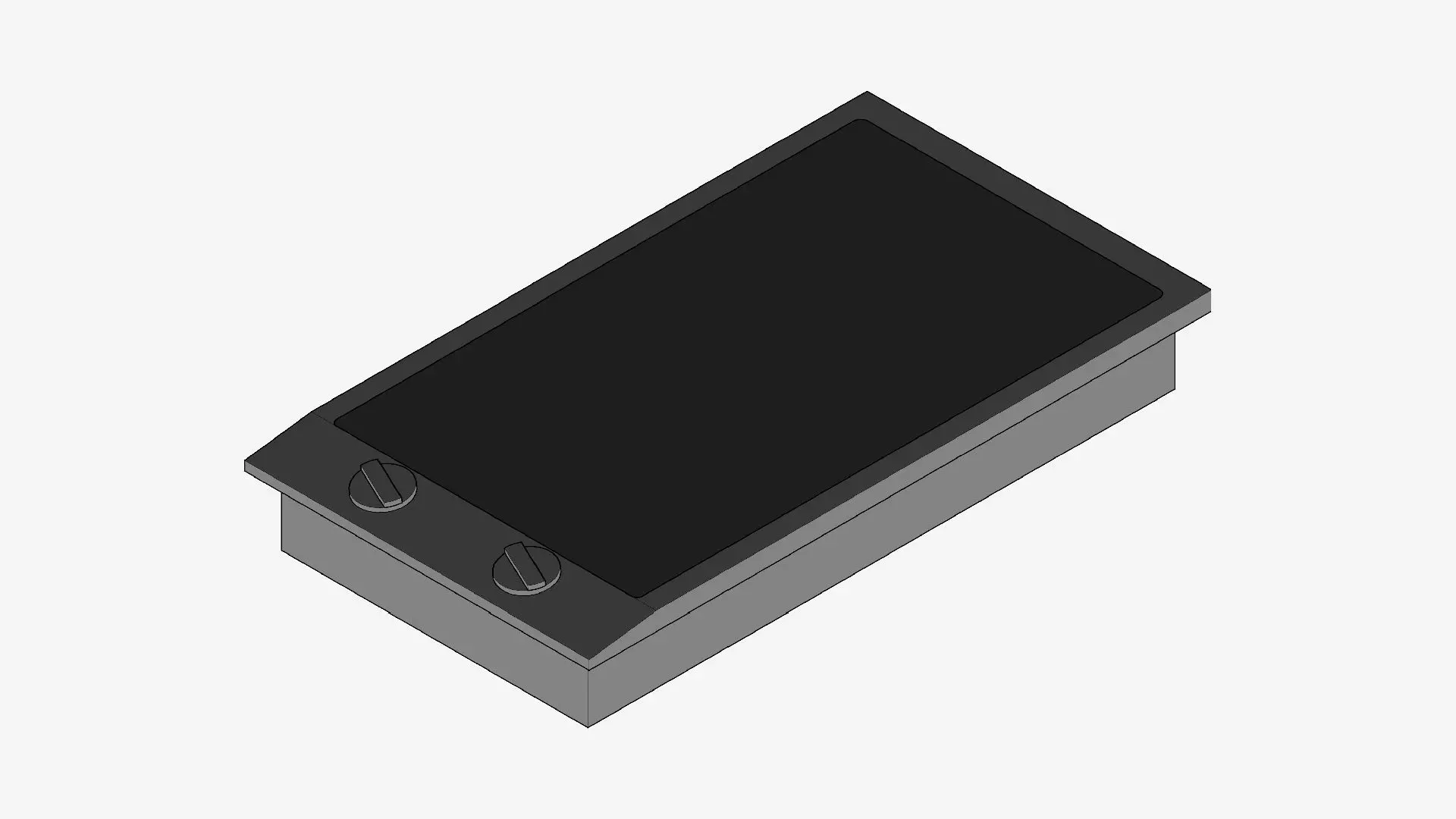 Induction Cooktop - Modern - 2 Zones - Appliance 049 Low-poly 3D model_0