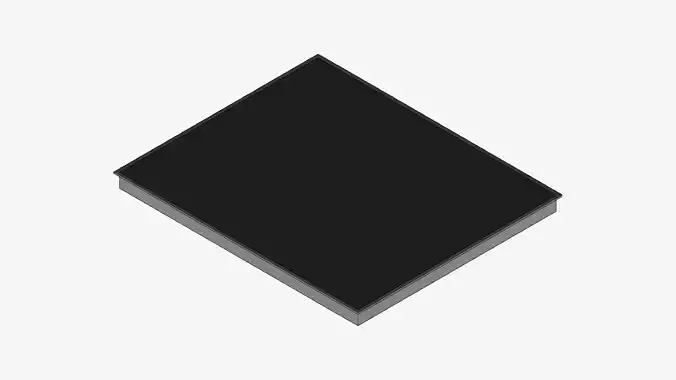 Induction Cooktop - Modern - 3 Zones - Appliance 050 Low-poly 3D model