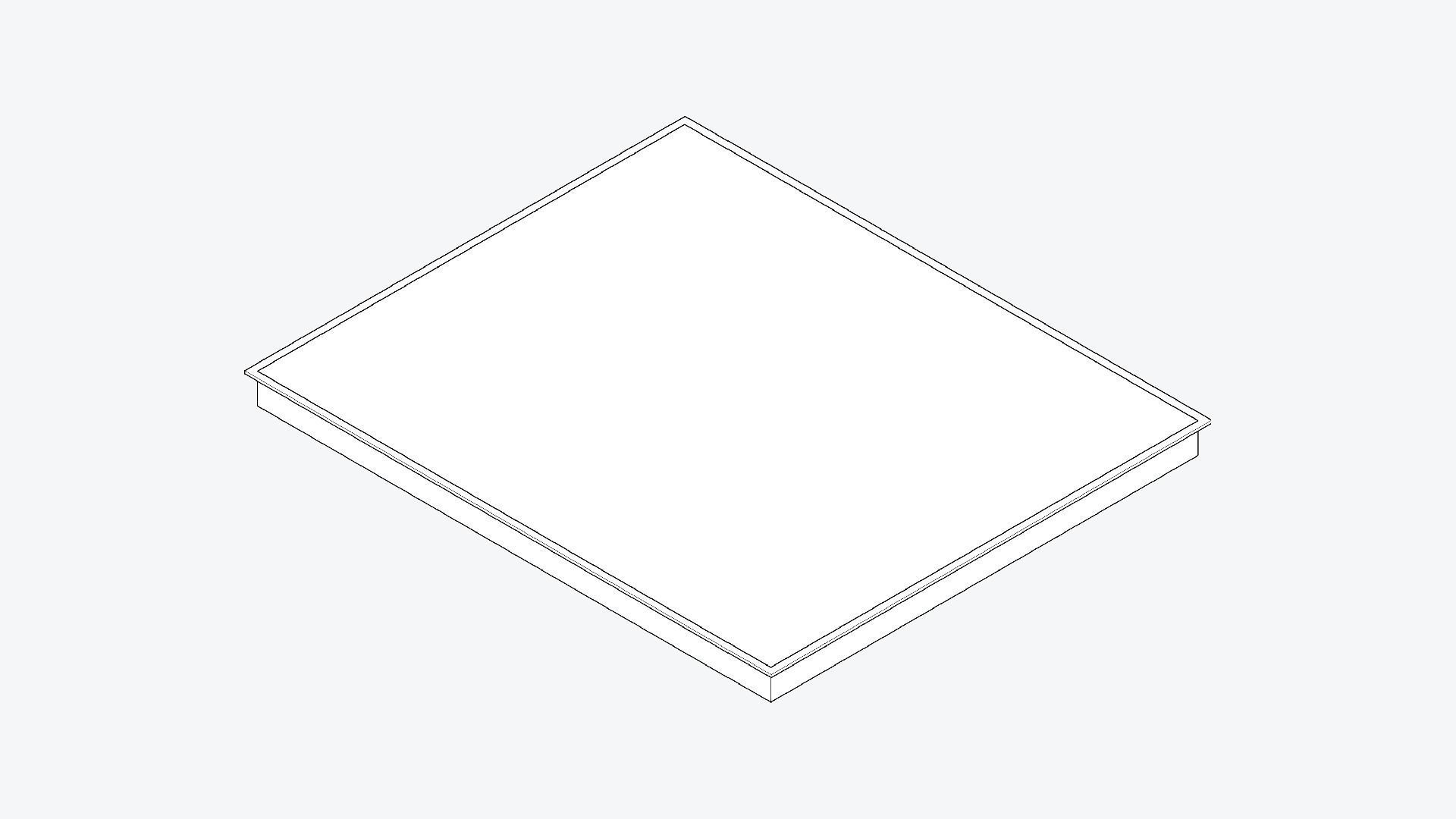 Induction Cooktop - Modern - 3 Zones - Appliance 050 Low-poly 3D model_1