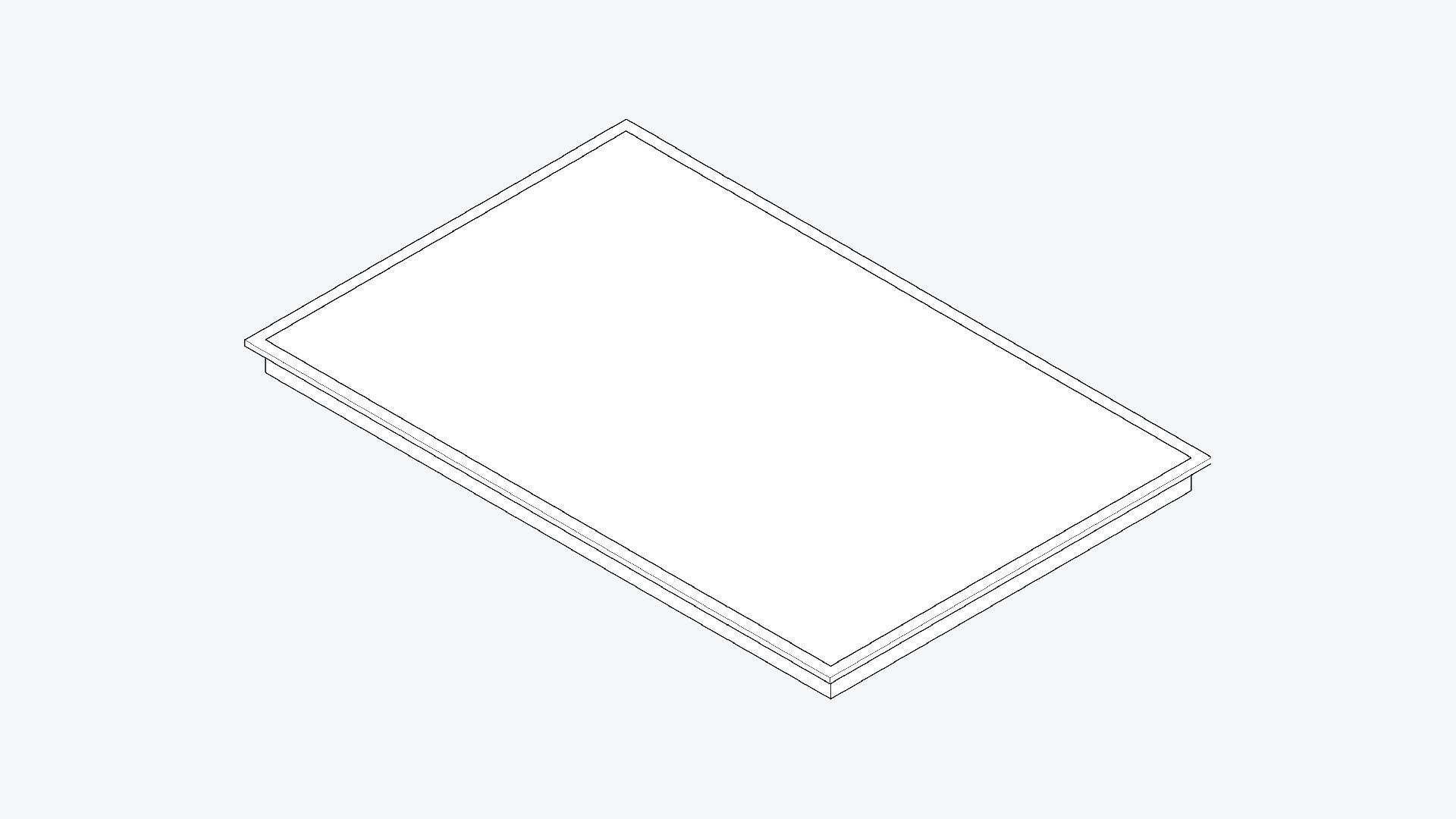 Induction Cooktop - Modern - 3 Zones - Appliance 051 Low-poly 3D model_1