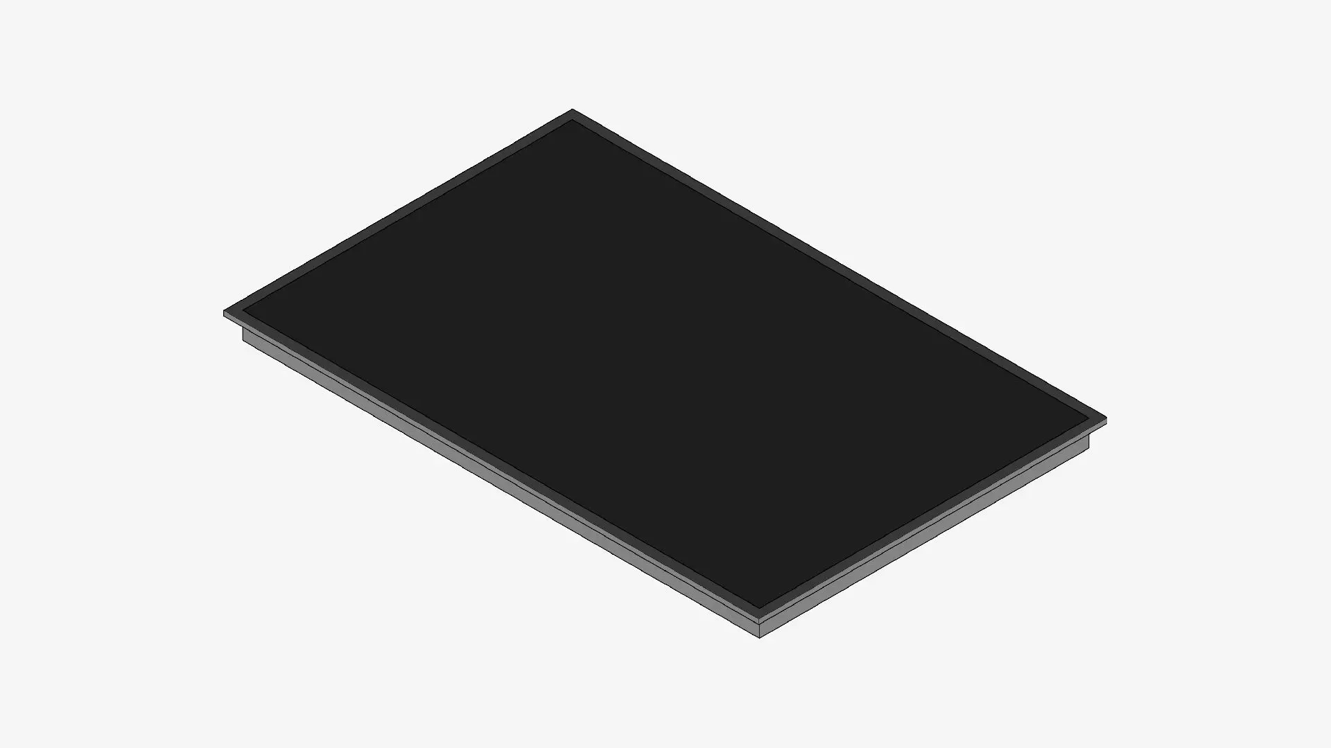 Induction Cooktop - Modern - 3 Zones - Appliance 051 Low-poly 3D model_0